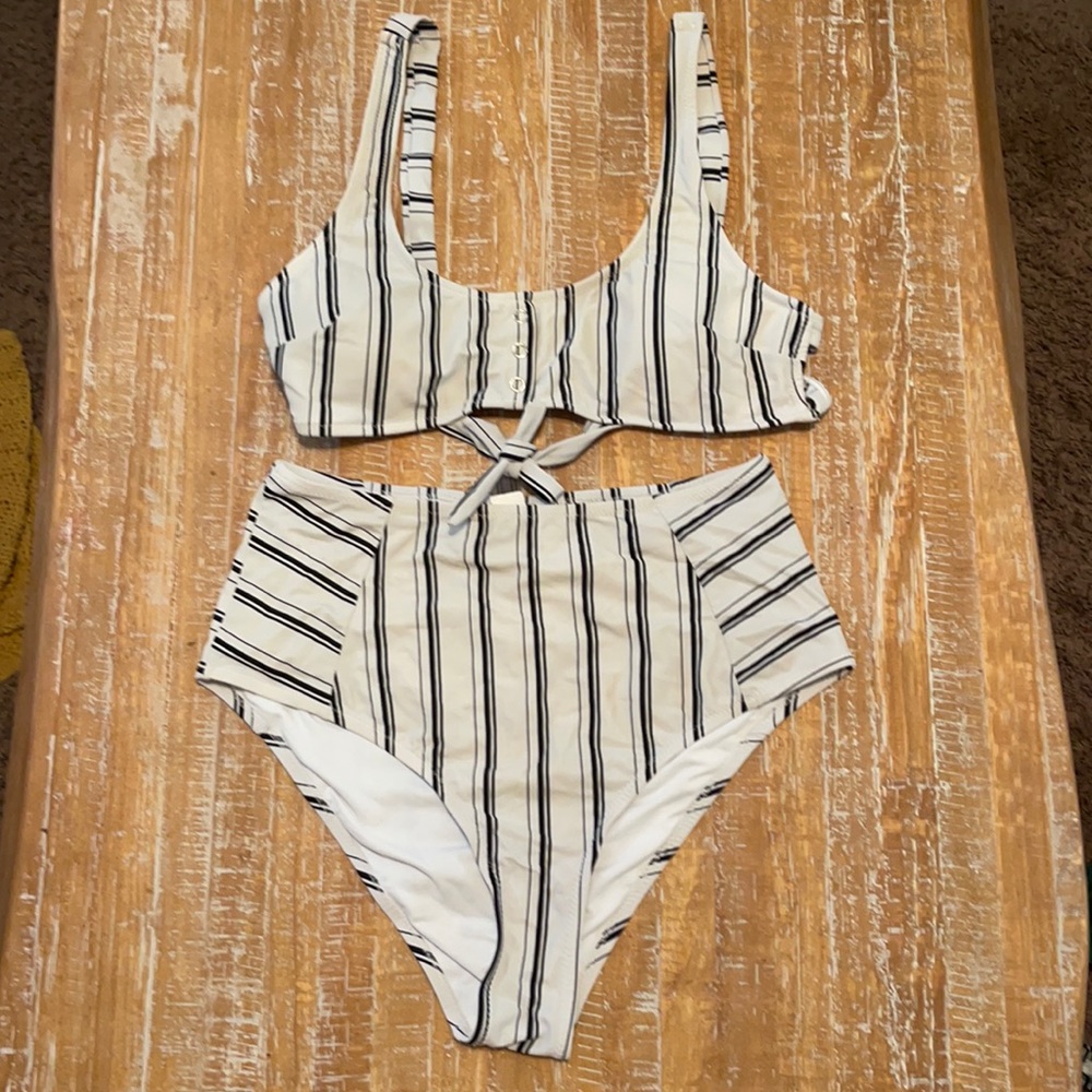Cupshe Striped high waisted bikini